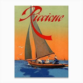 Sailing In Riccone, Italy Canvas Print
