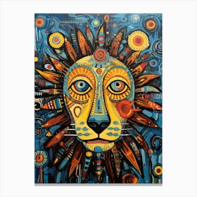 Lion Art Painting Outsider Style 3 Canvas Print