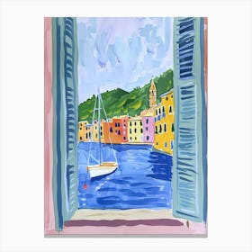 Travel Poster Happy Places Genoa 2 Canvas Print