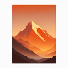 Misty Mountains Vertical Composition In Orange Tone 64 Canvas Print