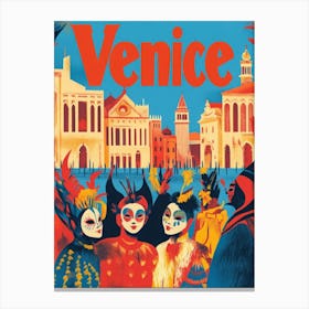 Aihrgdesign A 1970s Inspired Travel Poster For Venice 3 Canvas Print