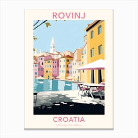 Rovinj, Croatia, Flat Pastels Tones Illustration 1 Poster Canvas Print