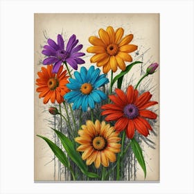 Colorful Gerberas Canvas Print