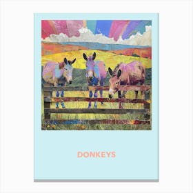 Donkeys Collage Poster 2 Canvas Print