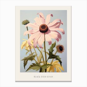 Floral Illustration Black Eyed Susan 1 Poster Canvas Print