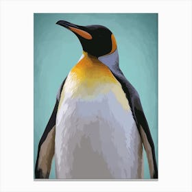 Emperor Penguin Floreana Island Minimalist Illustration 2 Canvas Print