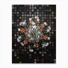 Vintage Ixia Liliago Flower Wreath on Dot Bokeh Pattern n.0109 Canvas Print