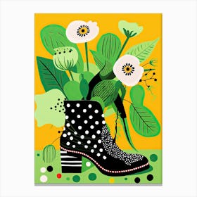 Floral Fantasy: Woman's Shoe Garden Dreams Canvas Print