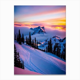 Chapelco, Argentina Sunrise Skiing Poster Canvas Print