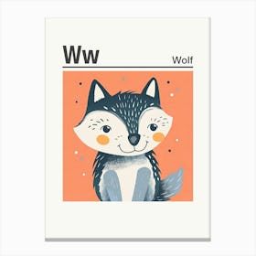 Animals Alphabet Wolf 3 Canvas Print