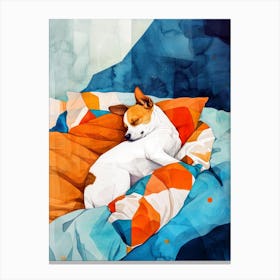 Dog Sleeping In Bed animal Dog's life 1 Canvas Print