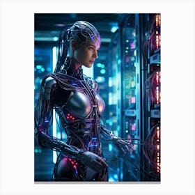 Cybernetic Brain Connectivity Seamlessly Connecting Human Intellect With Ai And Robotics Neural Syn Canvas Print