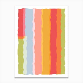 Abstract Summer Colourful Line Art Canvas Print