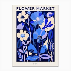 Blue Flower Market Poster Lily 1 Canvas Print
