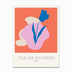 Formes Bohemes Bohemian Shapes Pink Red Tulip Canvas Print