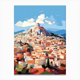 Athens, Greece, Geometric Illustration 1 Canvas Print