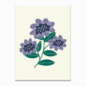 Purple Flowers Bouquet Art Canvas Print