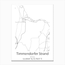 Timmendorfer Strand,Germany Minimalist Map Leinwandbilder