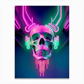 Neon Skull 8 Canvas Print