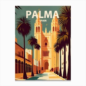 Palma Spain Retro 1 Canvas Print