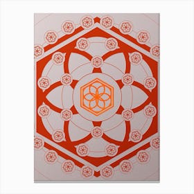 Geometric Abstract Glyph Circle Array in Tomato Red n.0223 Canvas Print