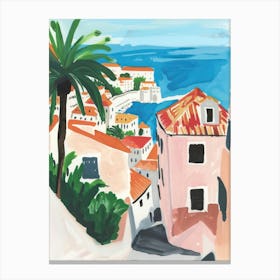 Travel Poster Happy Places Dubrovnik 4 Canvas Print