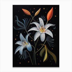 Lily 2 Hilma Af Klint Inspired Flower Illustration Canvas Print