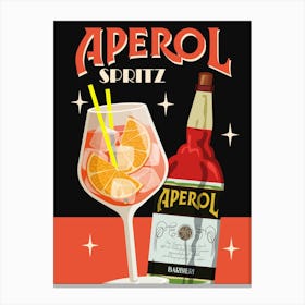 Aperol Spritz 2 Black Print 01 Canvas Print