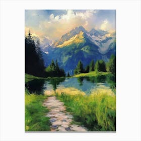 Switzerland Mountains Landscape View Canvas Print