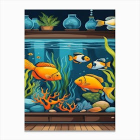 Aquarium With Fishes Canvas Print