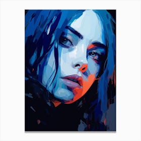 Billie Eilish Blue Portrait 2 Canvas Print