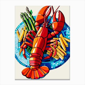 Lobster On A Plate Canvas Print