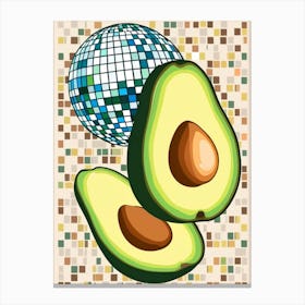 Avocado And Disco Ball 2 Canvas Print