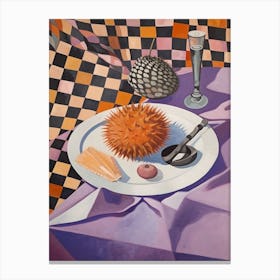 Uni Sea Urchin Still Life Painting Canvas Print