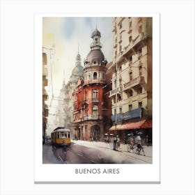 Buenos Aires Watercolor 4 Travel Poster Canvas Print