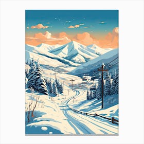 Park City Mountain Resort   Utah, Usa, Ski Resort Illustration 0 Simple Style Canvas Print