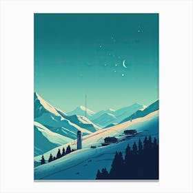Grandvalira   Andorra, Ski Resort Illustration 3 Simple Style Canvas Print