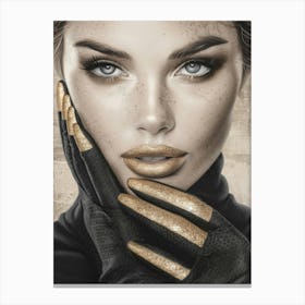 Gold And Black 54 Canvas Print