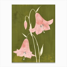 Pink & Green Canterbury Bells 1 Canvas Print