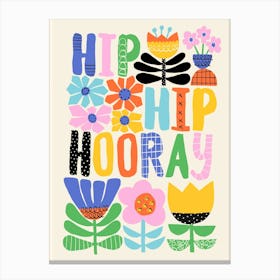 Hip Hip Hooray - Happy Nursery Canvas Print