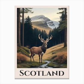 Scotland Deer Canvas Print