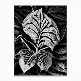 Achiote Leaf Linocut 1 Canvas Print