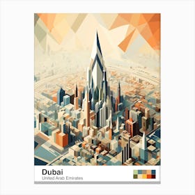 Dubai, United Arab Emirates, Geometric Illustration 3 Poster Canvas Print