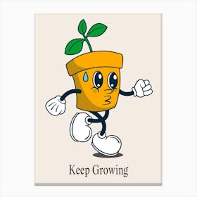 Self Growth Motivational Retro Cartoon 4 Canvas Print