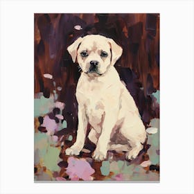A Pug Dog Painting, Impressionist 4 Canvas Print