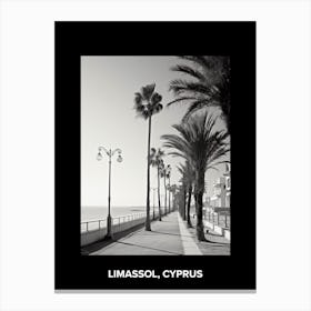 Poster Of Limassol, Cyprus, Mediterranean Black And White Photography Analogue 2 Canvas Print