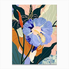 Colourful Flower Illustration Morning Glory 5 Canvas Print