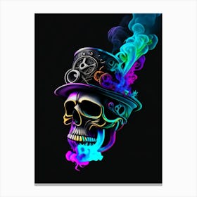 Skull With Vibrant Colors 1 Stream Punk Canvas Print