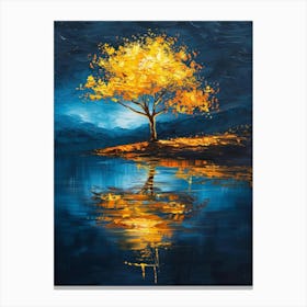 Tree By The Lake 4 Canvas Print