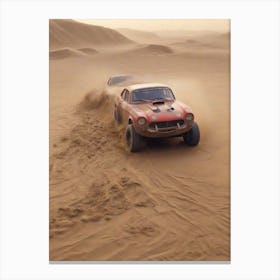 Car race in sand Canvas Print